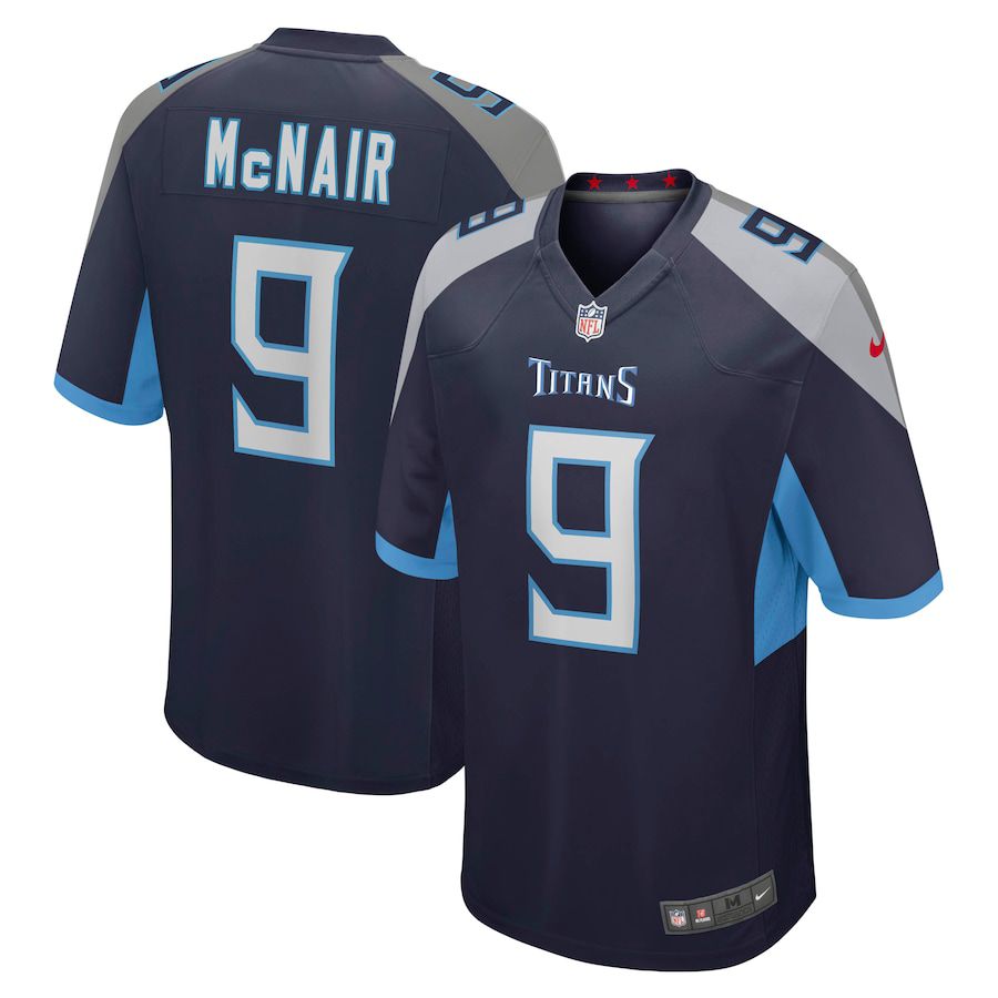 Men Tennessee Titans #9 Steve McNair Nike Navy Game Retired Player NFL Jersey->tennessee titans->NFL Jersey